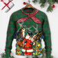 Christmas Santa Cowboy Green Style – Sweater - Ugly Christmas Sweater