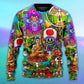 Hippie Mushroom Peace Colorful Art – Sweater - Ugly Christmas Sweater