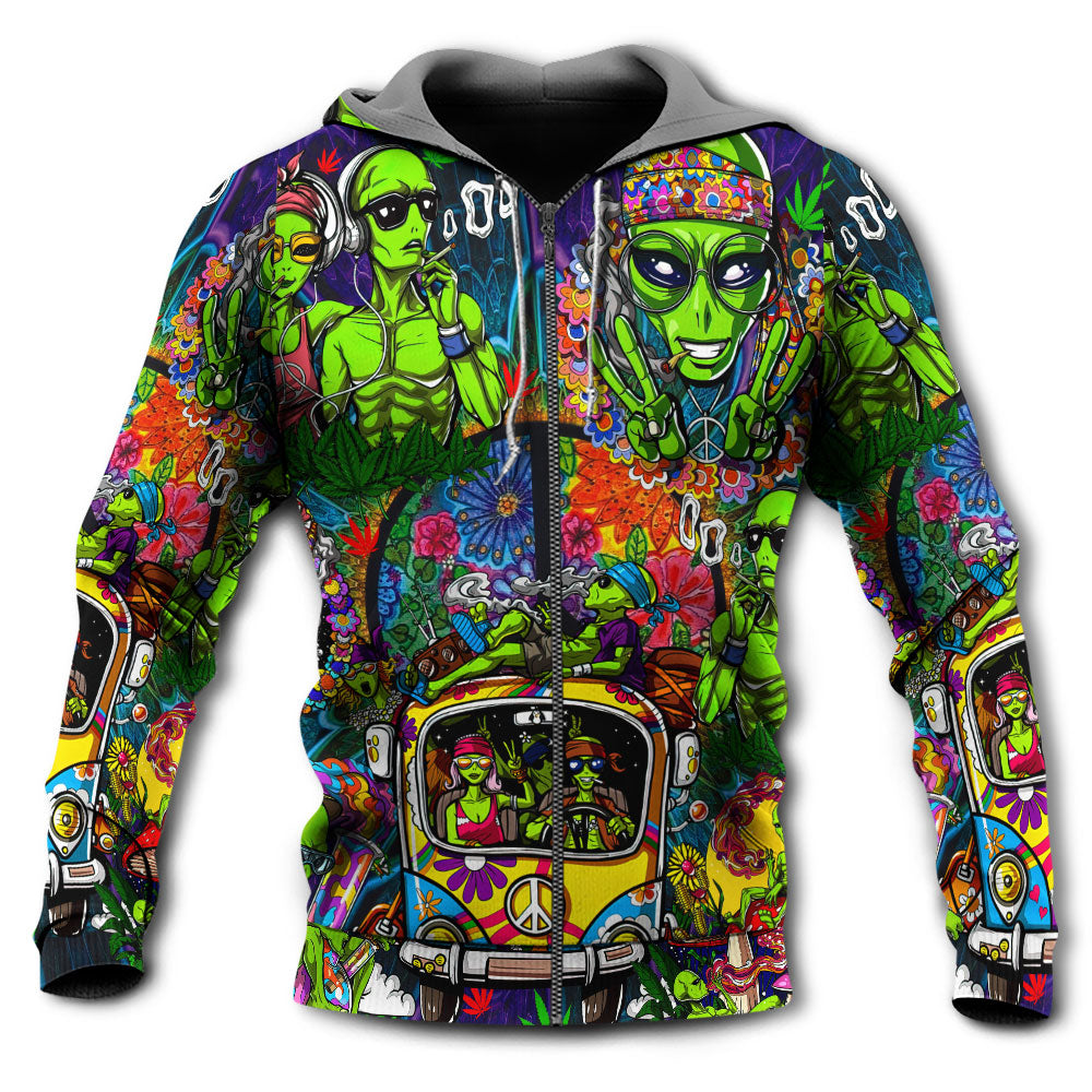 Hippie Space Alien Art - 3D Hoodie
