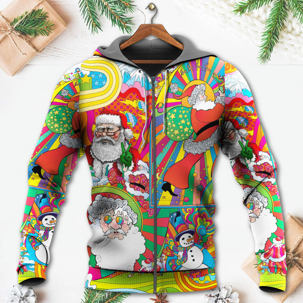 Hippie Santa Merry Xmas Style - 3D Hoodie