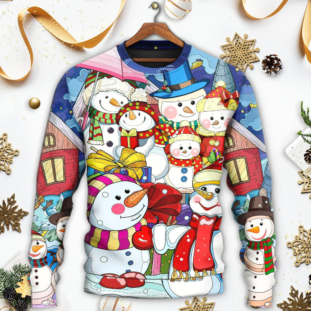 Christmas Snowman Merry Xmas Art – Sweater - Ugly Christmas Sweater