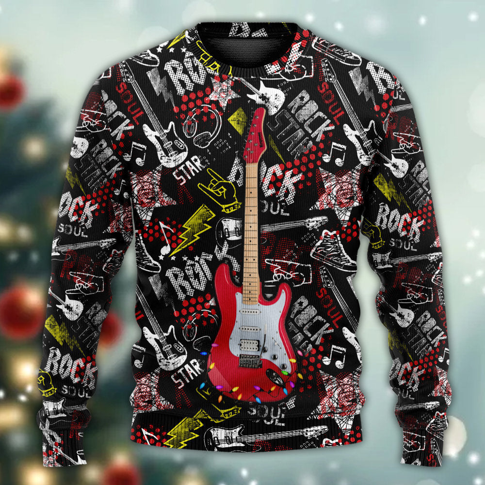 Guitar Rock Soul Merry Christmas – Sweater - Ugly Christmas Sweater