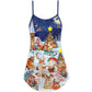 Christmas Happy Animals Funny Love – Women's Summer Sleeveless V-Neck Camisole Dress