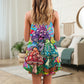 Hippie Mushroom Colorful Happy Life – Women's Summer Sleeveless V-Neck Camisole Dress