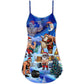 Christmas Funny Santa Strong Style – Women's Summer Sleeveless V-Neck Camisole Dress