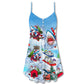 Shark Santa Love Merry Christmas – Women's Summer Sleeveless V-Neck Camisole Dress