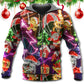 Christmas Funny Holiday Tree Gingerbread Neon Light Art – 3D Hoodie