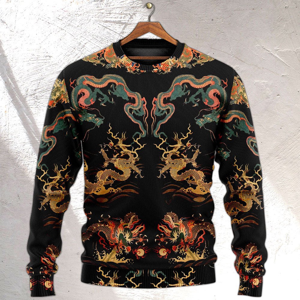 Royal Chinese Dragon Art Style – Sweater - Ugly Christmas Sweater