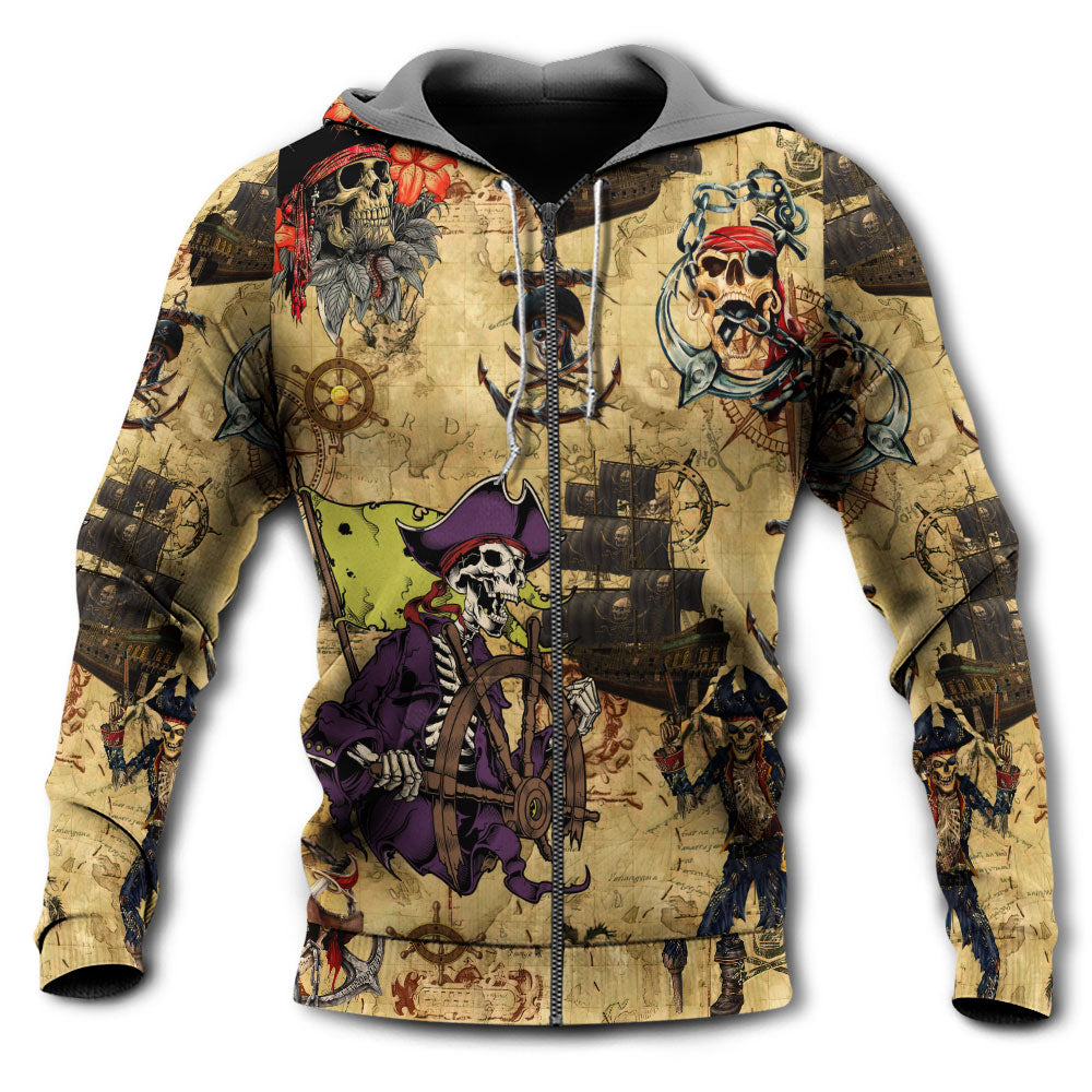 Pirate Skull Dark Art - 3D Hoodie