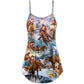 Santa Riding Horse Snow Mountain – Women's Summer Sleeveless V-Neck Camisole Dress