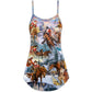 Christmas Santa Riding Horse Snow Mountain – Women's Summer Sleeveless V-Neck Camisole Dress