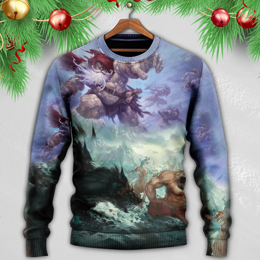 Christmas Santa Dark Fantasy Art – Sweater - Ugly Christmas Sweater