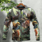 Dinosaur Roaring In Jungle Adventure - Hoodie