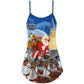 Santa Reindeer Christmas Gift – Women's Summer Sleeveless V-Neck Camisole Dress