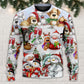 Santa And Snowman Happy Together – Sweater - Ugly Christmas Sweater