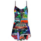 Christmas Van Bus Beach Style – Women's Summer Sleeveless V-Neck Camisole Dress