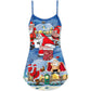 Rebel Santa Beer Humor – Women's Summer Sleeveless V-Neck Camisole Dress