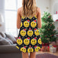 Christmas Smiling Face Santa Hat – Women's Summer Sleeveless V-Neck Camisole Dress