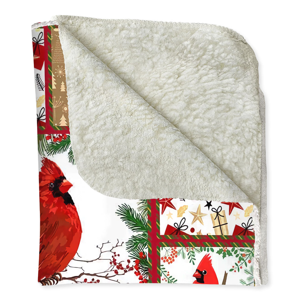 Cardinal Christmas Merry And Bright Flannel Blanket For Cozy Home Lounging And Gifting