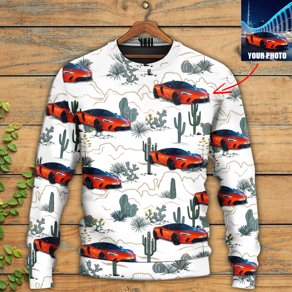 Desert Mountains Cactus Landscape Art – Sweater - Ugly Christmas Sweater