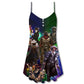 Cowboy Band Christmas Spirit – Women's Summer Sleeveless V-Neck Camisole Dress
