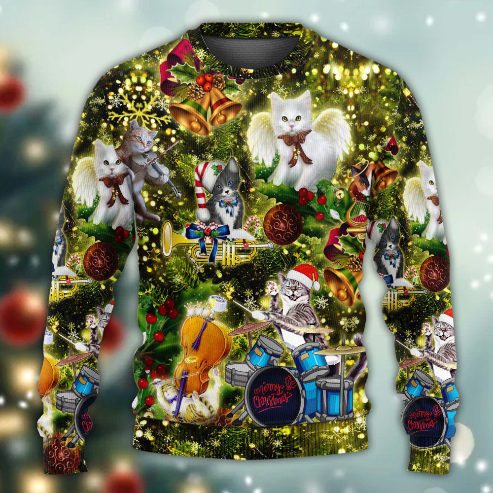 Cat Merry Christmas Angel Style – Sweater - Ugly Christmas Sweater