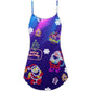 Christmas Santa Neon Party Lights – Women's Summer Sleeveless V-Neck Camisole Dress
