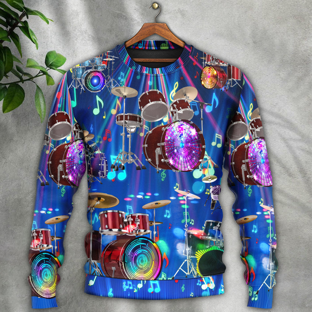 Drum Is My Life Neon Light Style – Sweater - Ugly Christmas Sweater