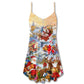 Christmas Holly Jolly Holiday – Women's Summer Sleeveless V-Neck Camisole Dress