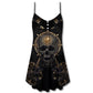 Golden Skull Stay True – Women's Summer Sleeveless V-Neck Camisole Dress