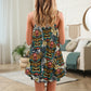 Tiki Tribal Mask Tropical Leaves – Women's Summer Sleeveless V-Neck Camisole Dress
