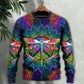Hippie Colorful Dragonfly Mandala Art – Sweater - Ugly Christmas Sweater