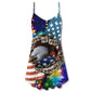 Freedom Christmas Patriotic Theme – Women's Summer Sleeveless V-Neck Camisole Dress