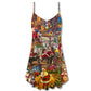 Santa Christmas Season Of Joy – Women's Summer Sleeveless V-Neck Camisole Dress