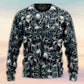 Skull Heat Energy Art Style – Sweater - Ugly Christmas Sweater
