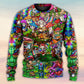 Hippie Mushroom Music Life Art – Sweater - Ugly Christmas Sweater