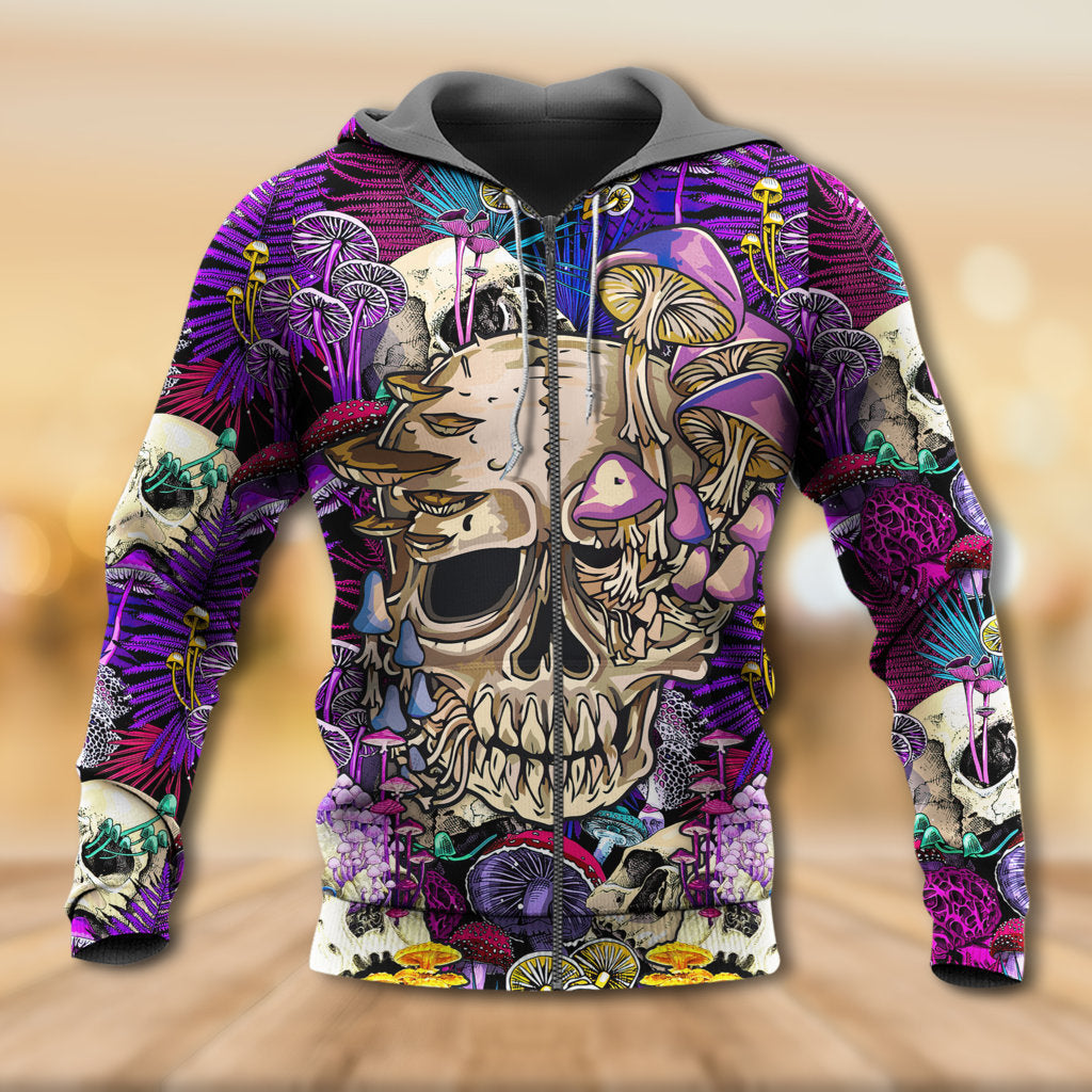 Neon Psychedelic Mushroom Art - 3D Hoodie