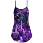 Dark Purple Dragon Lightning – Women's Summer Sleeveless V-Neck Camisole Dress