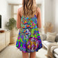 Stay Trippy Hippie Mushroom – Women's Summer Sleeveless V-Neck Camisole Dress