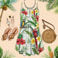 Parrot Summer Vibes Limited 5 – Women's Summer Sleeveless V-Neck Camisole Dress