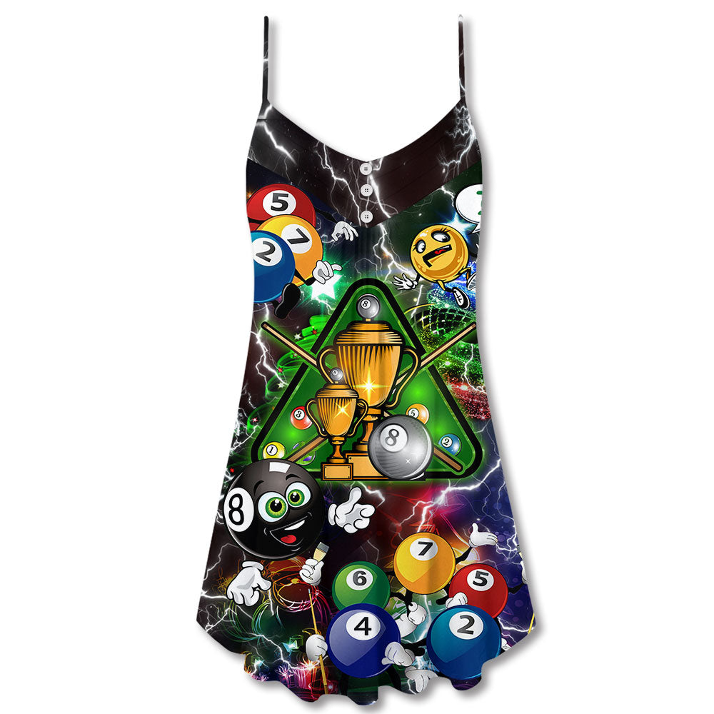 Billiard Lover Christmas Spirit – Women's Summer Sleeveless V-Neck Camisole Dress