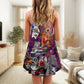 Funny Rocker Cat Style – Women's Summer Sleeveless V-Neck Camisole Dress