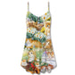 Yellow Kitty Lover Art – Women's Summer Sleeveless V-Neck Camisole Dress
