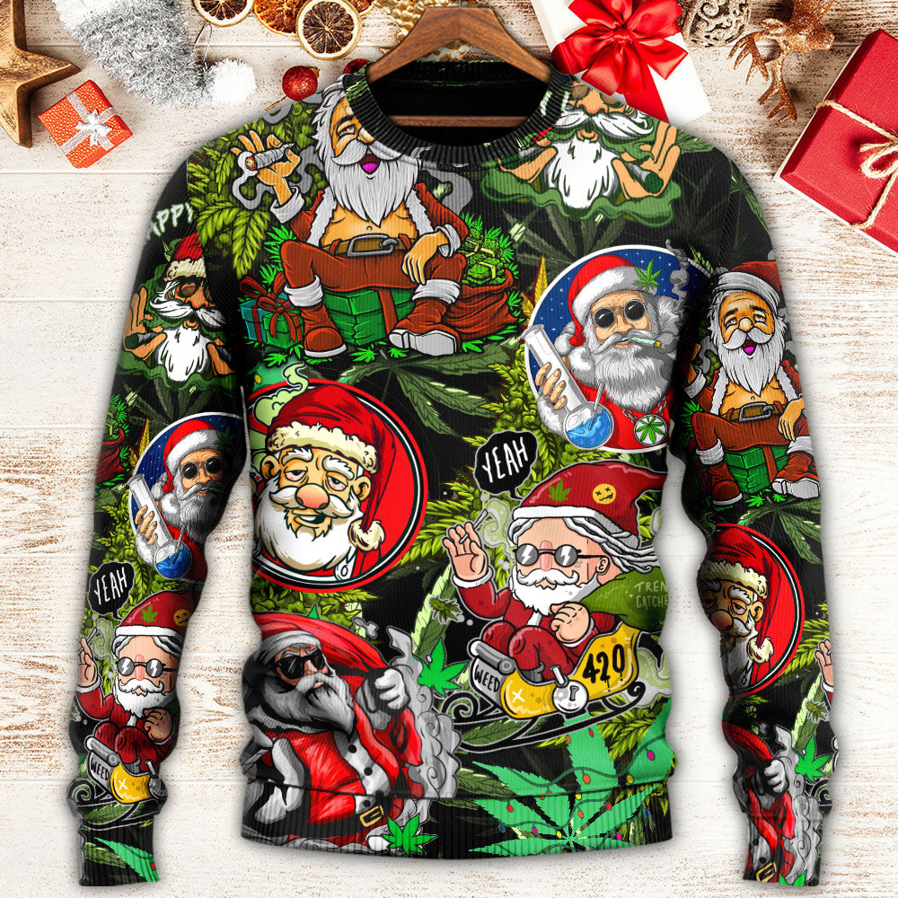 Christmas Hippie Santa Peace Style – Sweater - Ugly Christmas Sweater