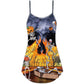 Halloween Skeleton Party Pumpkin Scary – Women's Summer Sleeveless V-Neck Camisole Dress