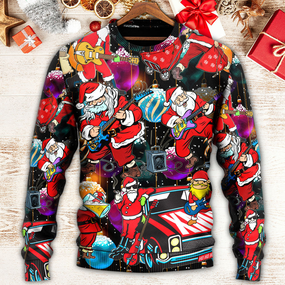 Christmas Guitar Music Santa Style – Sweater - Ugly Christmas Sweater