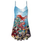 Octopus And Santa Merry Christmas – Women's Summer Sleeveless V-Neck Camisole Dress