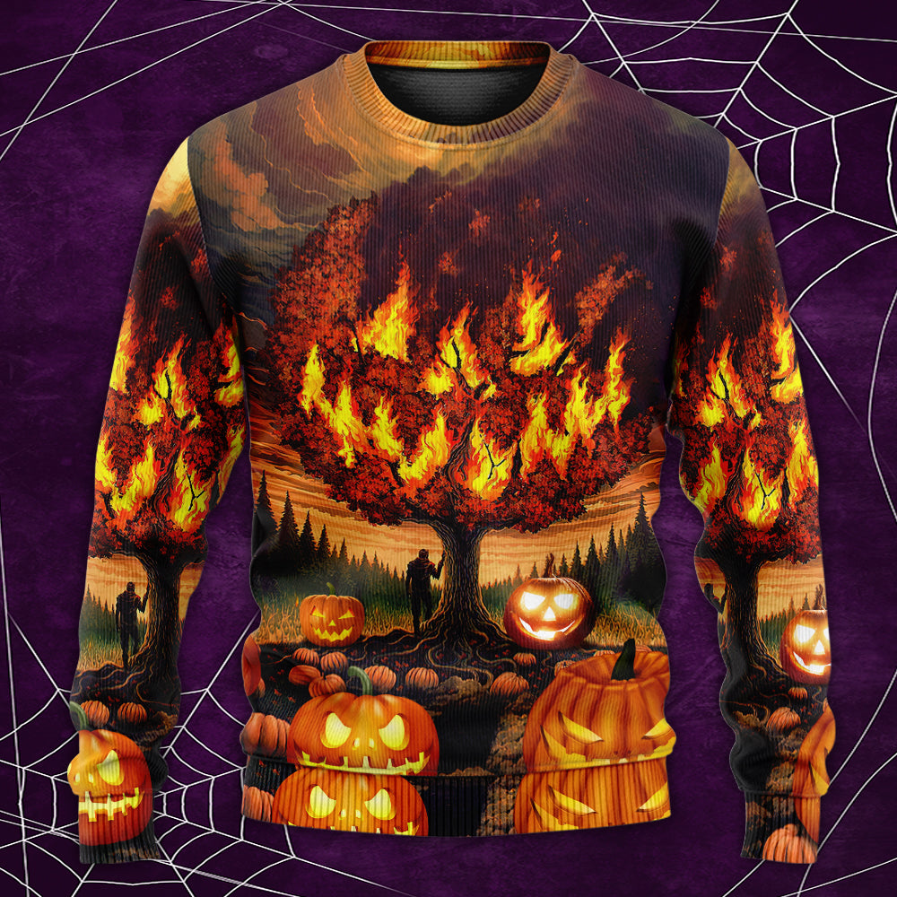 Halloween Pumpkin Wild Fantasy Style – Sweater - Ugly Christmas Sweater