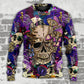 Bright Magic Mushroom Skull Art – Sweater - Ugly Christmas Sweater