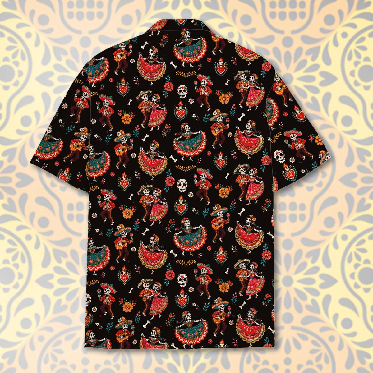Day Of The Dead Skeleton Couple Folk Art Festival – Hawaiian Shirt